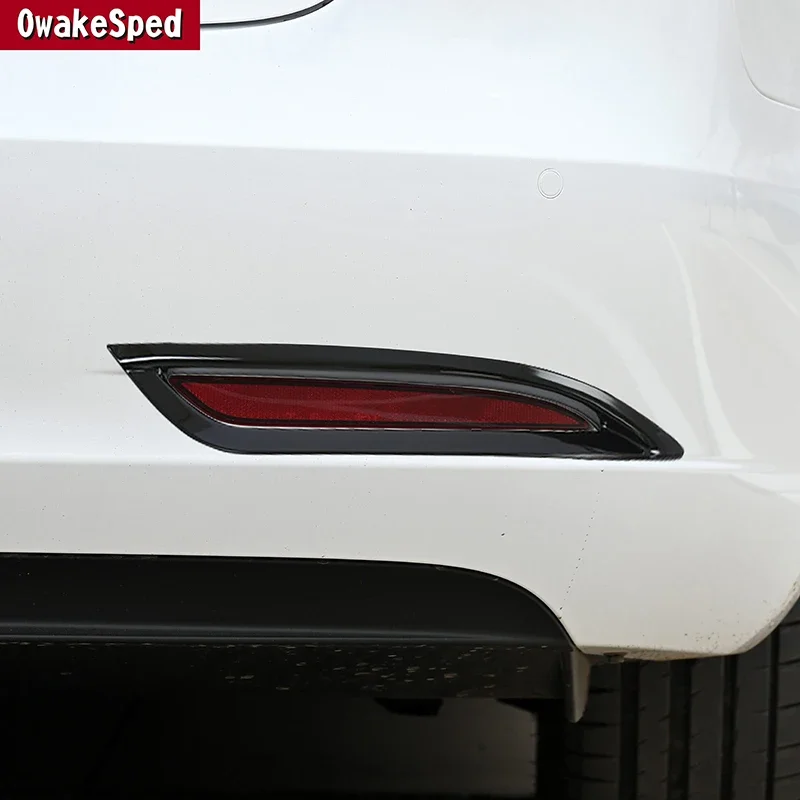 

Car Rear Fog Light Panel Frame Trim For Tesla Model 3 2019-2022 Carbon Fiber Pattern Decoration Sticker Exterior Accessories