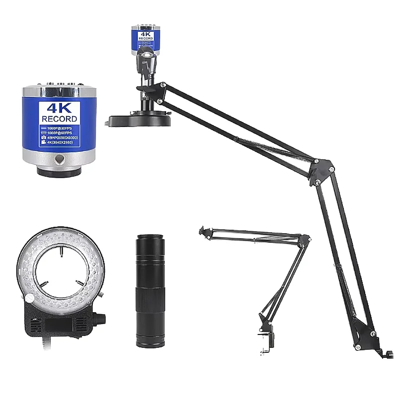 Light Flip Foldable Holder for Soldering Repair4K HD Digital Microscope with 48MP Camera LCD Display IP55 Rated 150X Lens LED