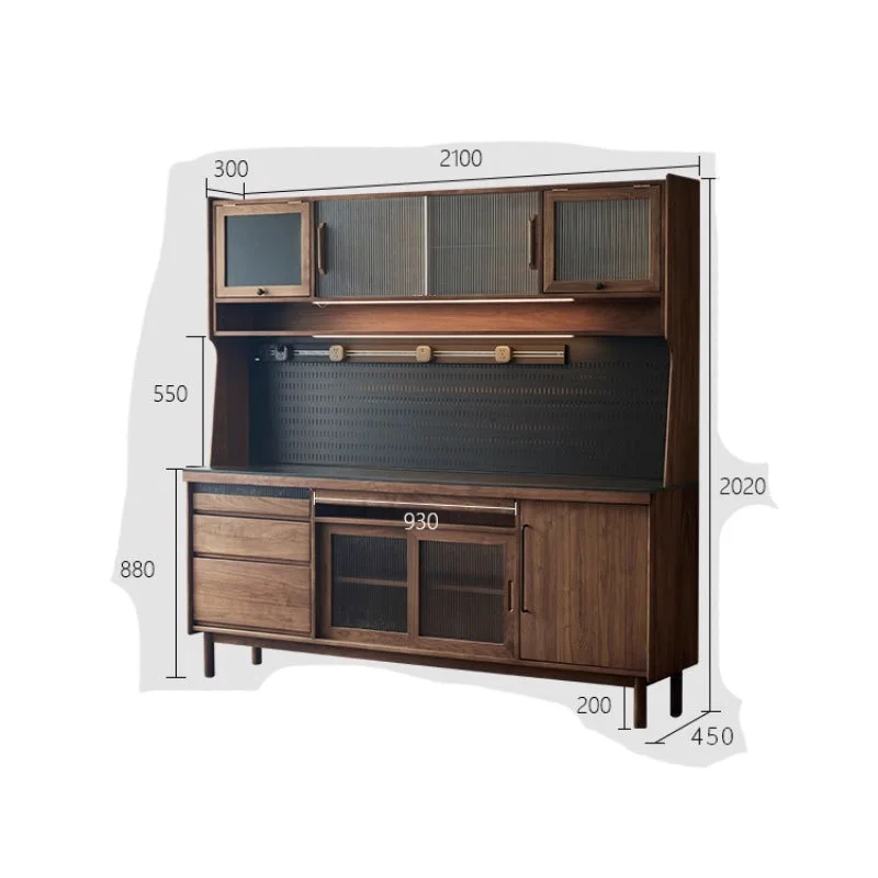 Can be embedded in dining table, side cabinet, black walnut solid wood integrated high cabinet, locker, tea cabinet