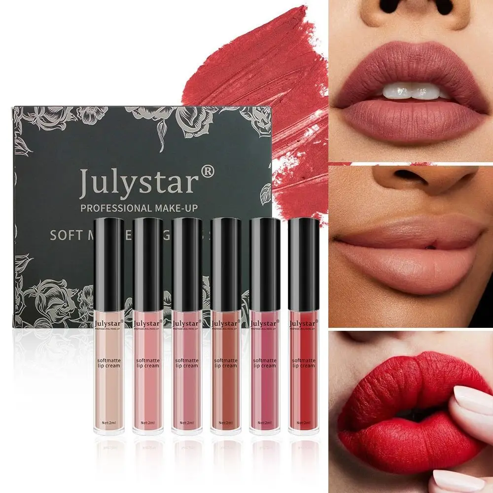 

Sexy Soft Mist Matte Velvety Lip Glaze Easy To Color Not Fading Liquid Lip Stain Waterproof Long-lasting Matte Lipstick Women