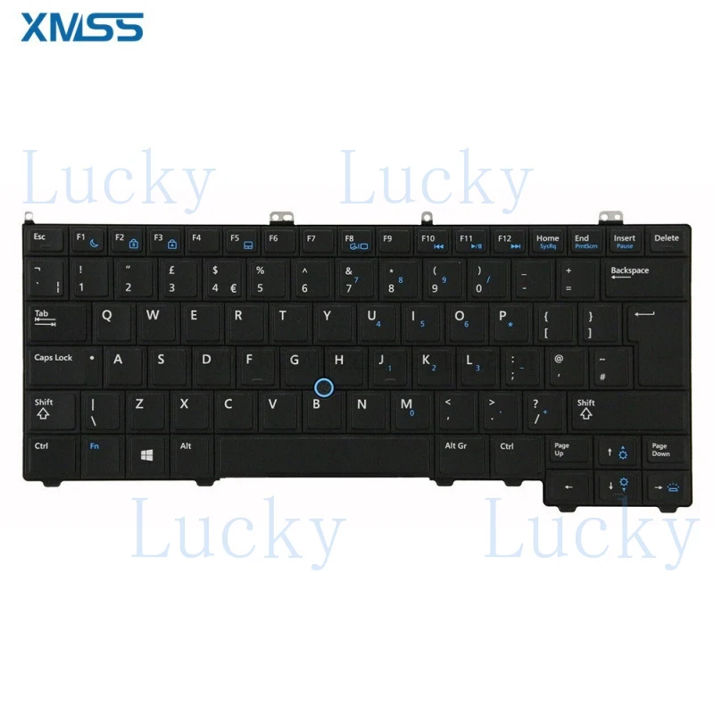 f  New US keyboard With Pointer Backlit For Dell Latitude 12 7000 E7240 E7440 Black