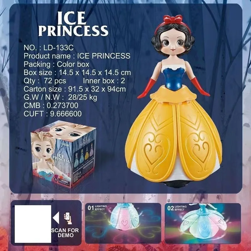 Disney Frozen Elsa Królewna Śnieżka Anna Księżniczka Sofia Figurka taneczna Robot Świecąca zabawka muzyczna Zagraj w udawanie prezent urodzinowy