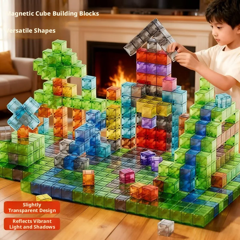

2026 NEW Magnetic Cube Tile Children's Toys, Magnetic Modeling Building Toys For Toddlers, Preschool Learning, Sensory Stem Toys