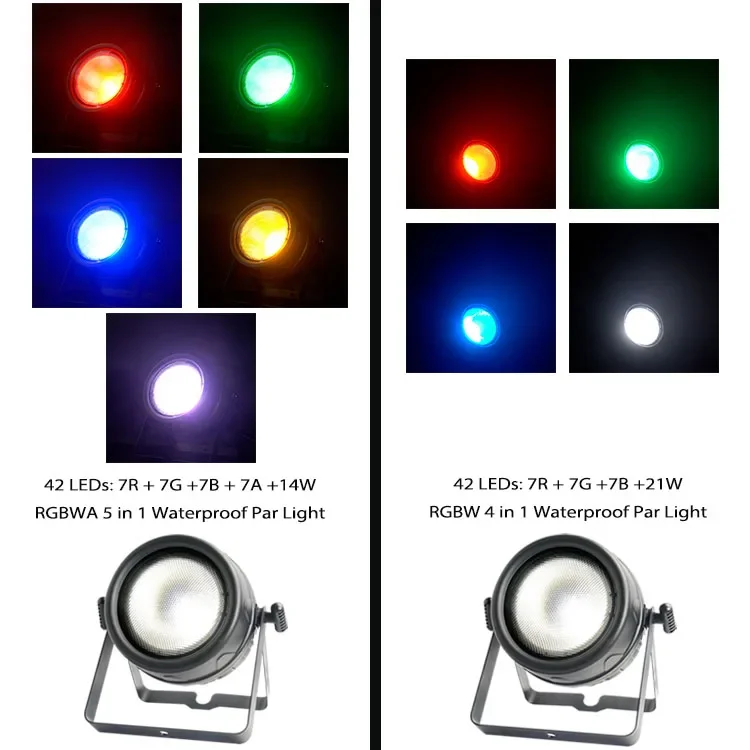 Impermeável LED Par pode luzes para estúdio de teatro, IP65, 300W, WW +, 4 cores, RGBW, DMX