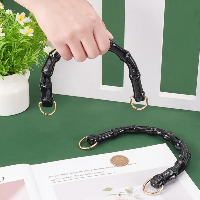 ハンドバッグハンドル プラスチック財布ハンドル U字型バッグハンドル 交換用財布ストラップ 合金Dリングクラスプ付き バッグ作り用 ショルダー