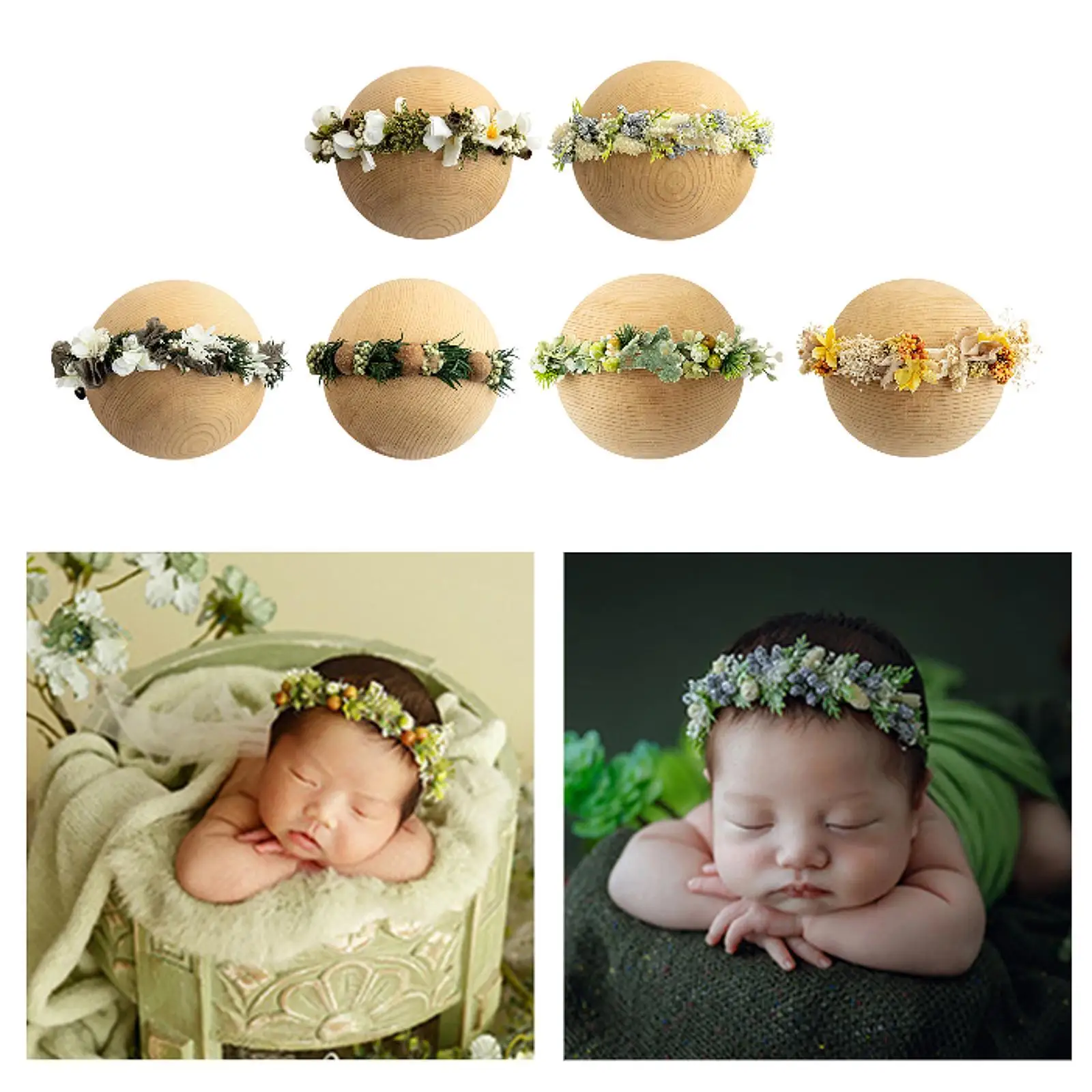 

Newborn Flower Headband 0-6 Months Party Studio Photo Prop Gift Floral Crown