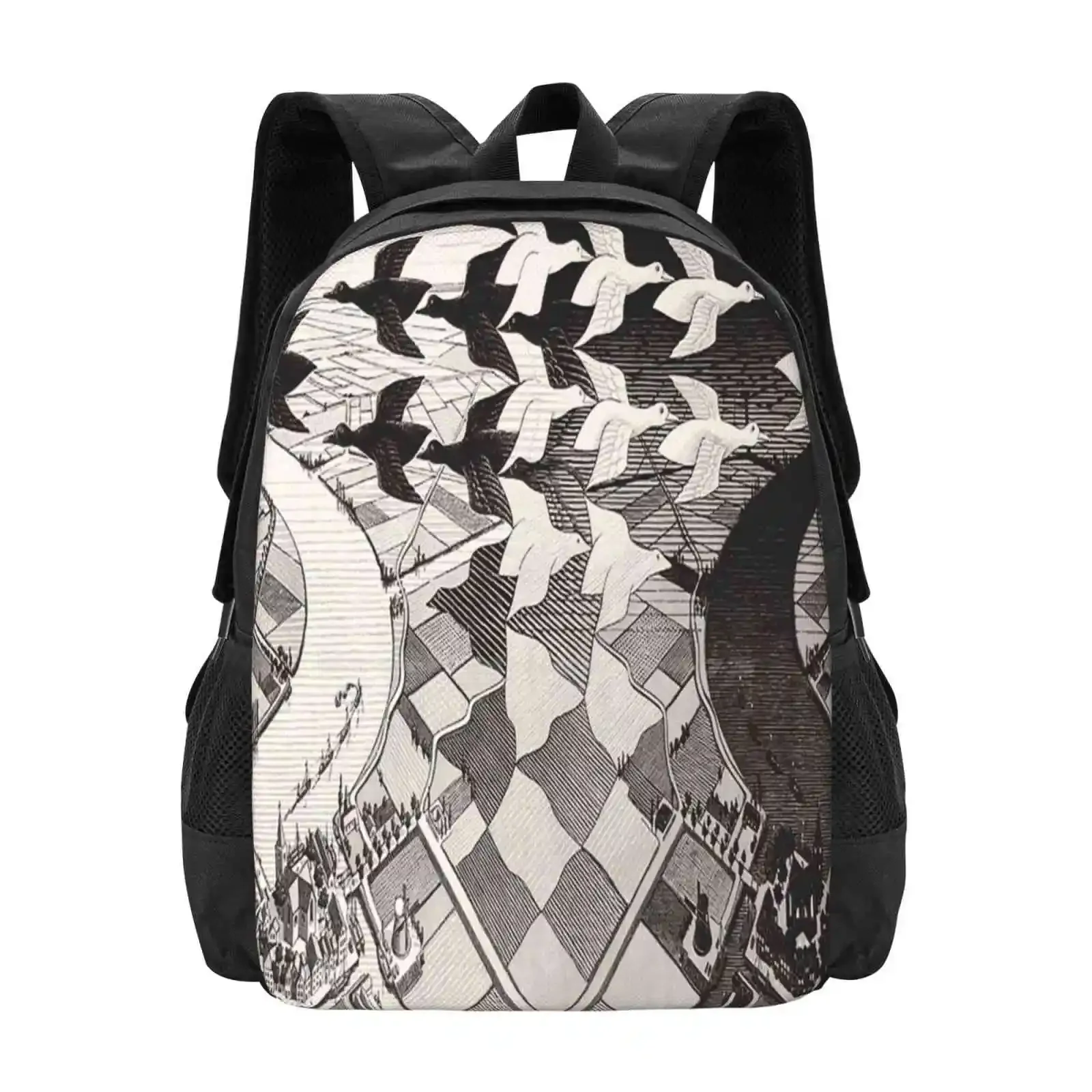 

M.C. Escher Hot Sale Schoolbag Backpack Fashion Bags Lithograph Cornelis Escher Surrealism Expressionism Escher Artwork M C