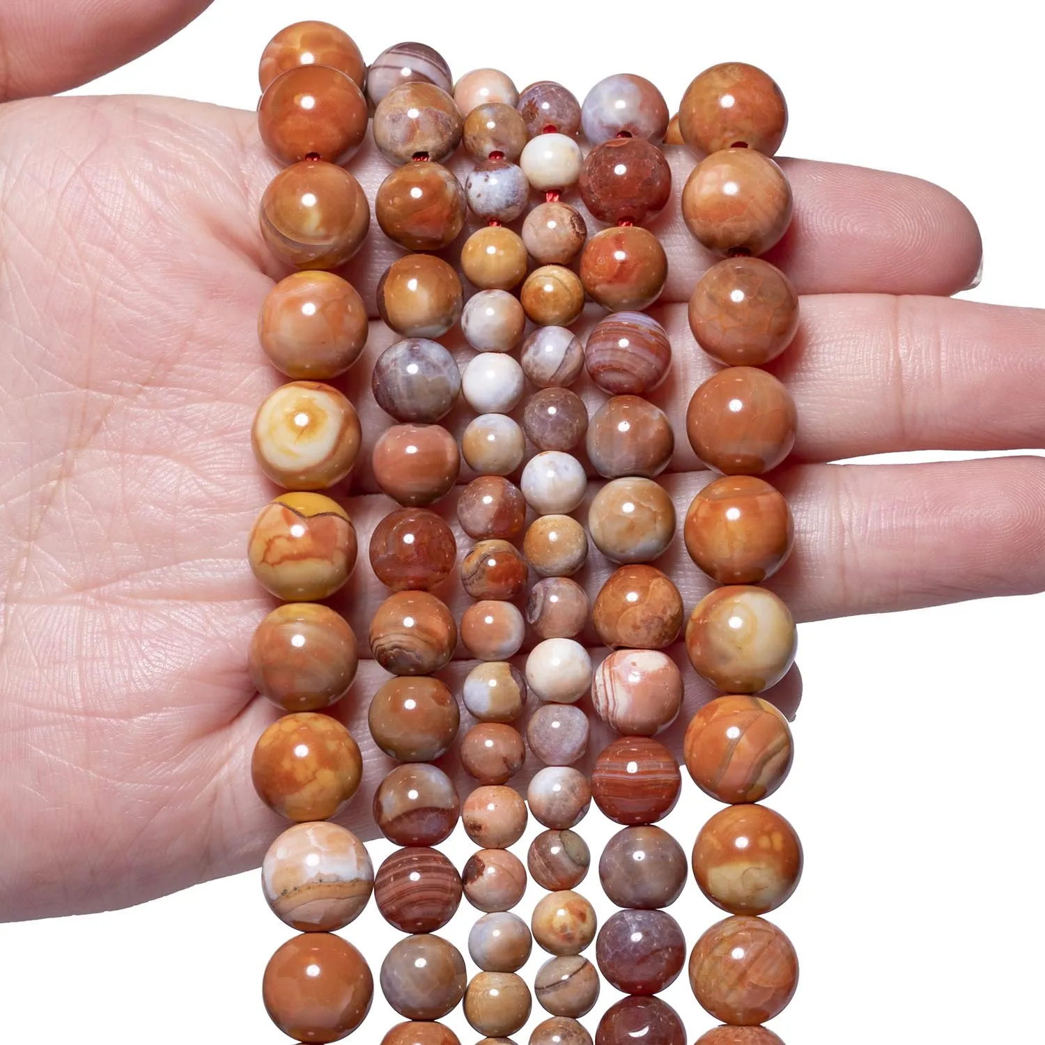 Natural Orange Red Tiger Skin Stone Beads 6/8/10mm Irregular Pattern Beads for Jewelry Making DIY Pendant Necklace Accessories