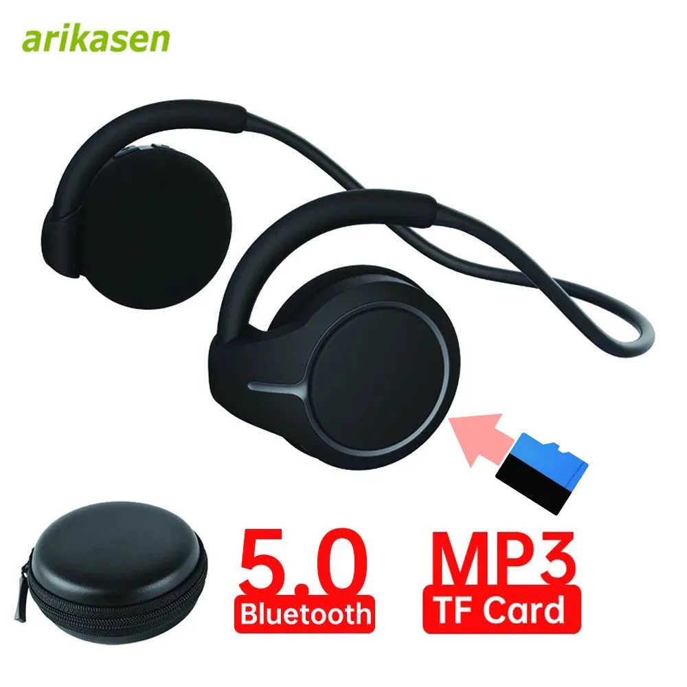 Bluetooth Headphones with MP3 Player TF Card Slot Bluetooth 5.0 Earphones Not in Ear Wireless Headsets with Mic HD Premium Sound