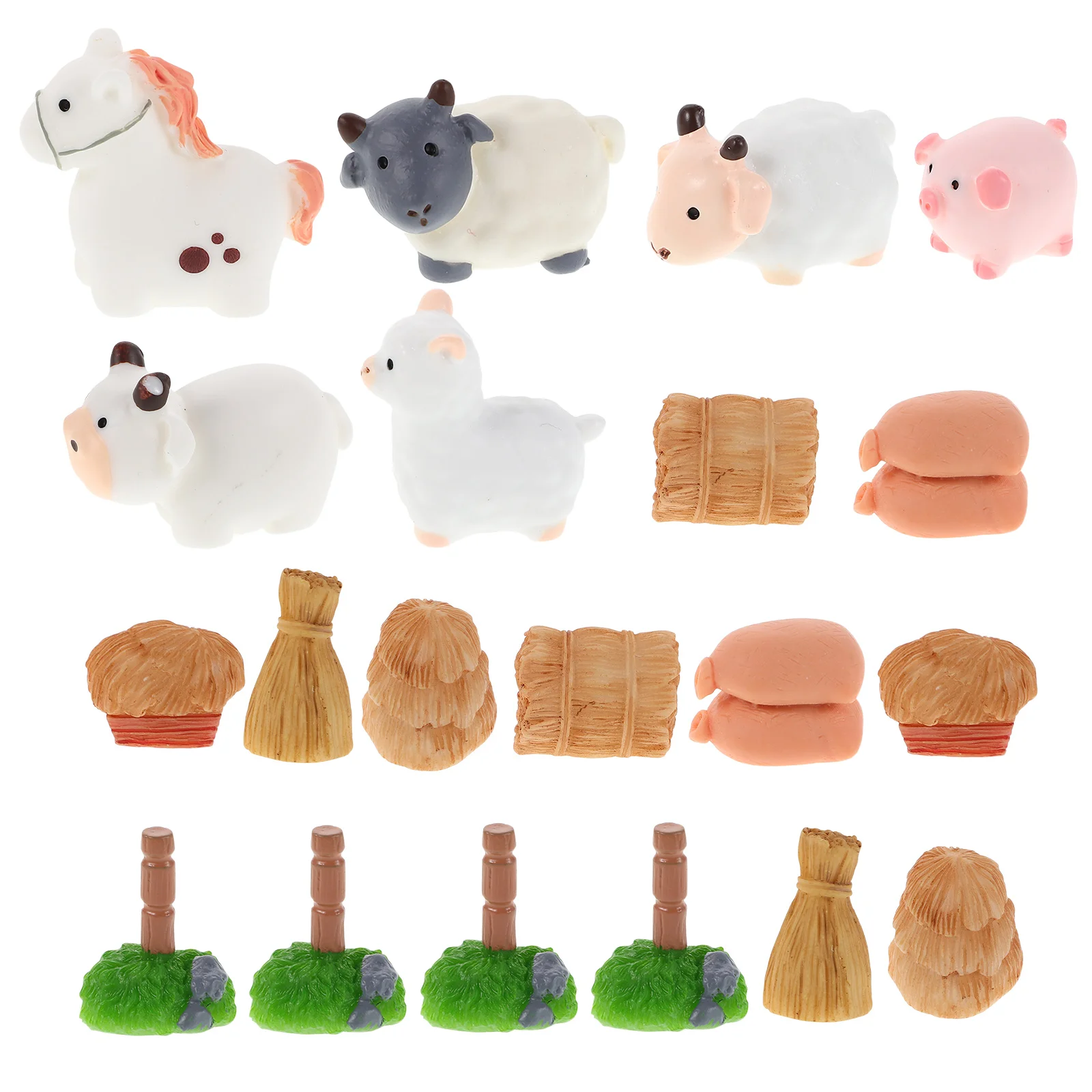 

Micro Landscape Set Crafts Animal Ornaments Mini Animals Dollhouse Decor Farm Decoration