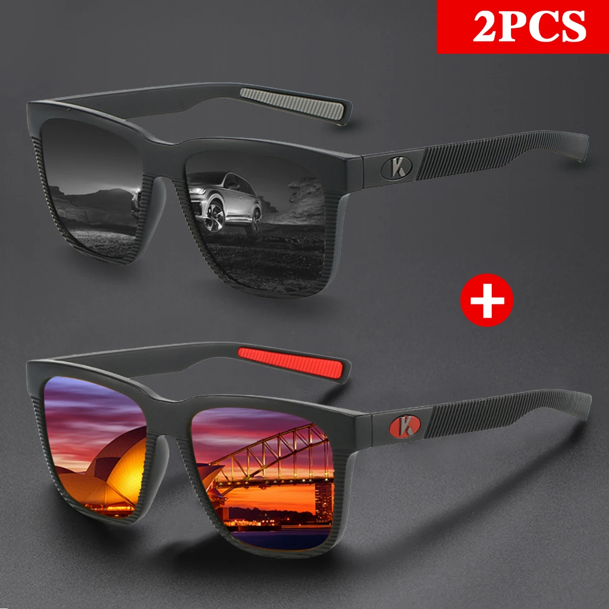 

2 шт./компл. Karos квадратные винтажные поляризационные велосипедные солнцезащитные очки для мужчин и женщин, роскошные очки UV400, модные очки для путешествий, вождения и рыбалки