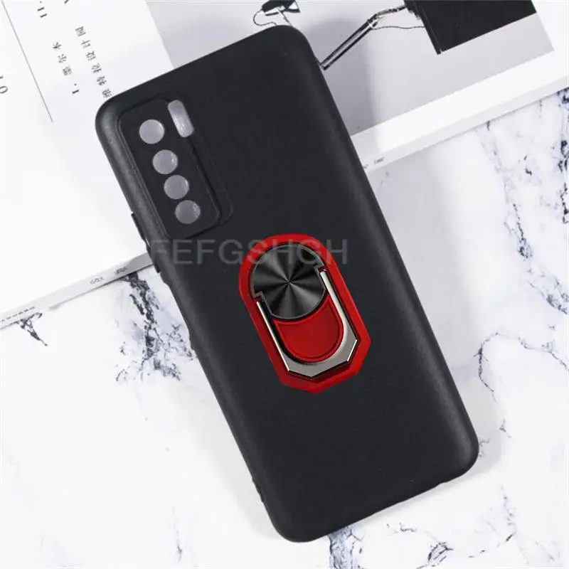 For Tecno Camon 17 Pro CG8 Back Case Finger Ring Soft TPU Silicone Case For For Tecno Camon 17 Pro 17P Phone Cover