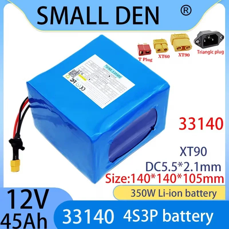 

12V 45ah 4S3P 33140 Lifepo4 battery pack 350W 30A balanced BMS and uninterruptible power supply high power and large capacity