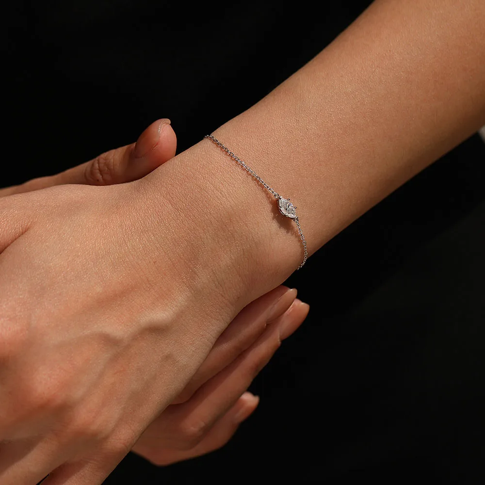 Apexelle Brand Luxury Jewelry 925 Sterling Silver Bracelet For Women Moissanite Inlaid Sparkling Chain Bracelet Fine Jewelry