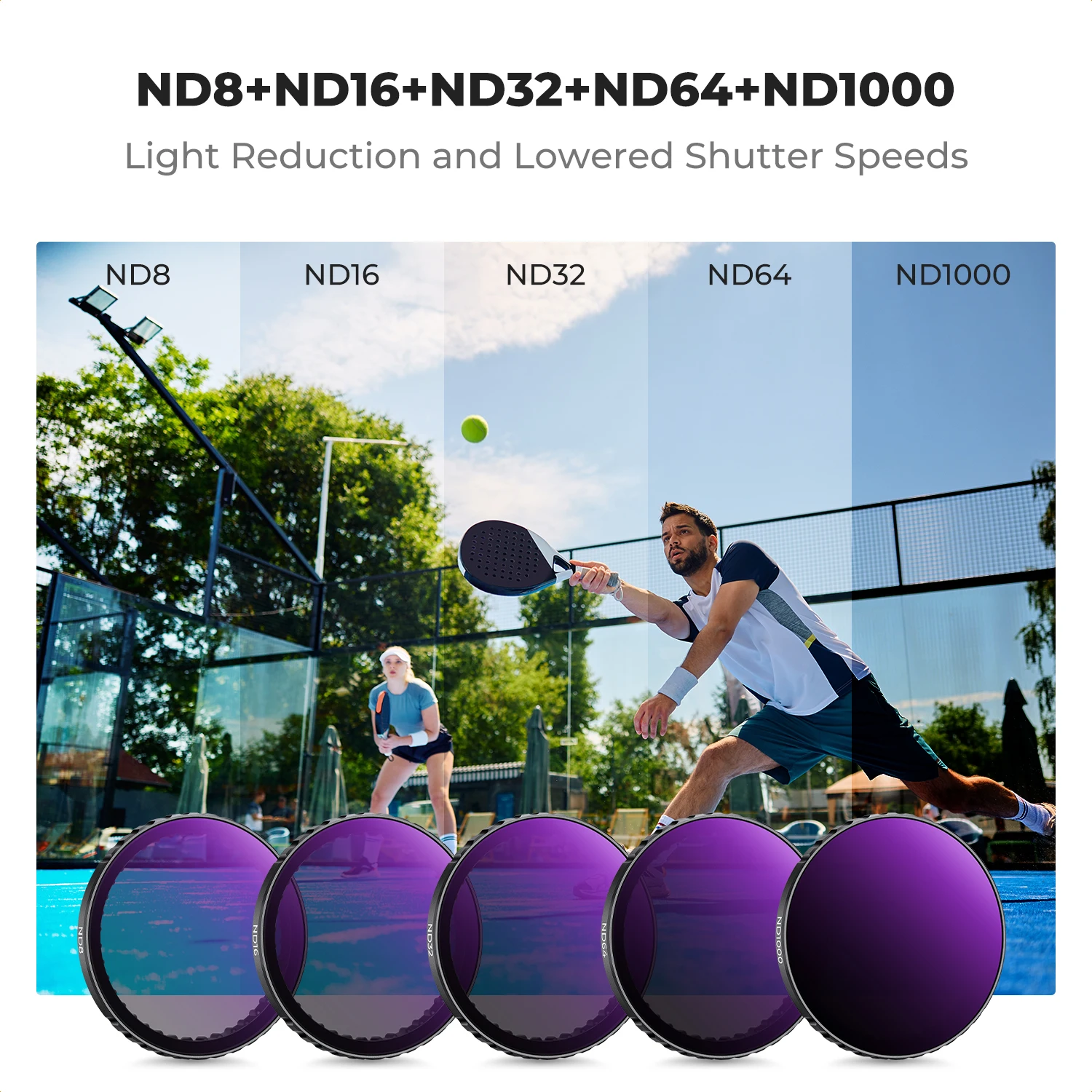 

K&F CONCEPT Push-in PL ND Filter Kit for DJI Osmo Action 3/4/5 Pro 6 Pack ND8 16 32 64 1000 Neutral Density Action Camera Glass