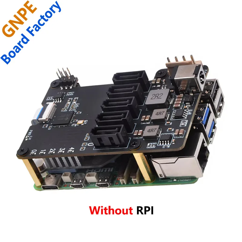 Raspberry Pi 5 X1009 PCIe to 5-port SATA hard disk expansion board 5-way SATA3.0 hard disk adapter board