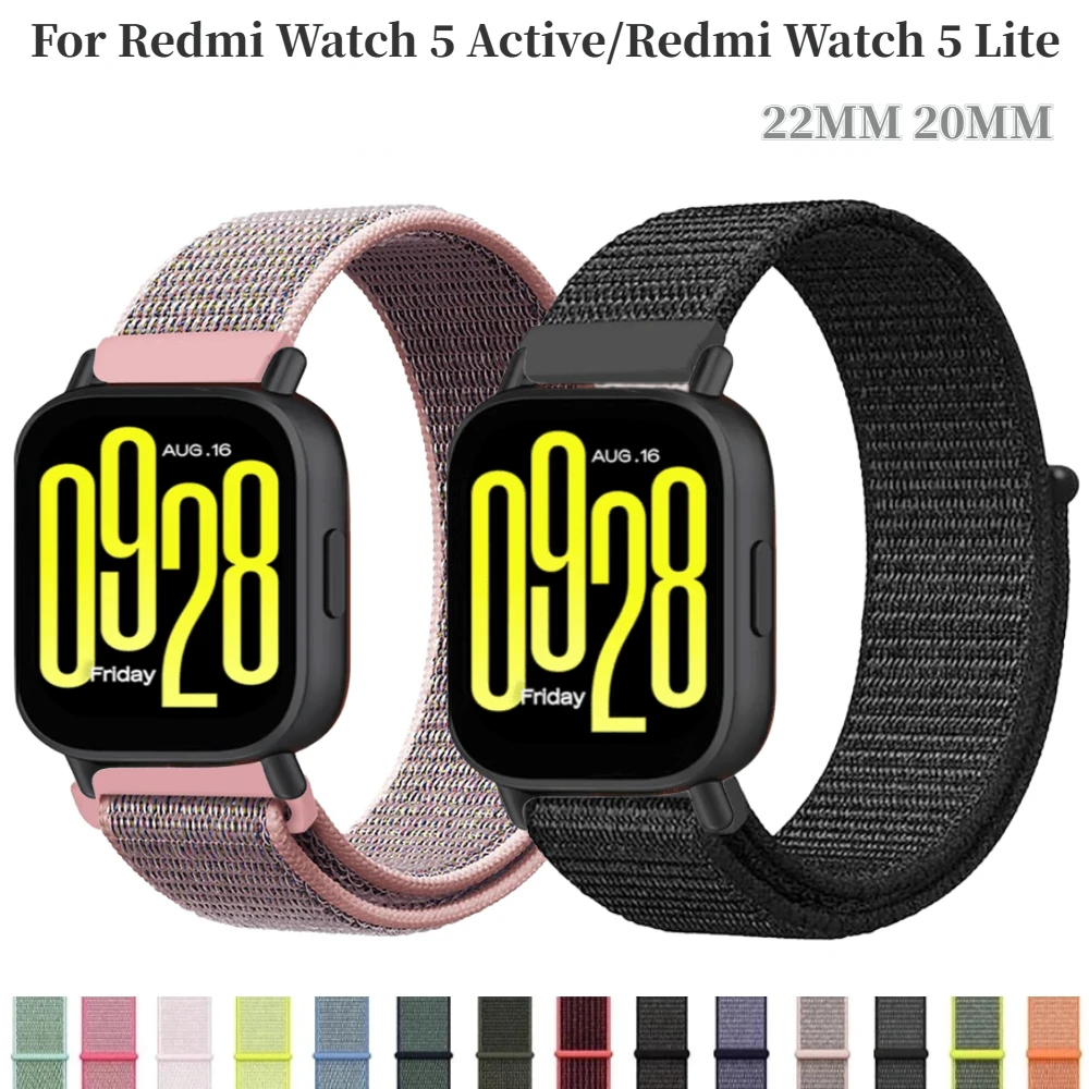 Nylon Loop Strap for Redmi Watch 5 Active Lite Correa Sports Bracelet Wristband for Xiaomi Redmi 5 Lite 5 Active Accessories