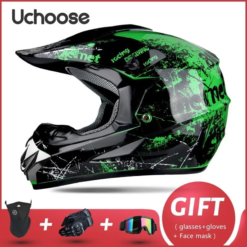 Gratis Cadeau Voor Volwassenen Kinderen Professionele Off-Road Helm Motorhelm Downhill Dot Racing Motorcycle Motor Helm