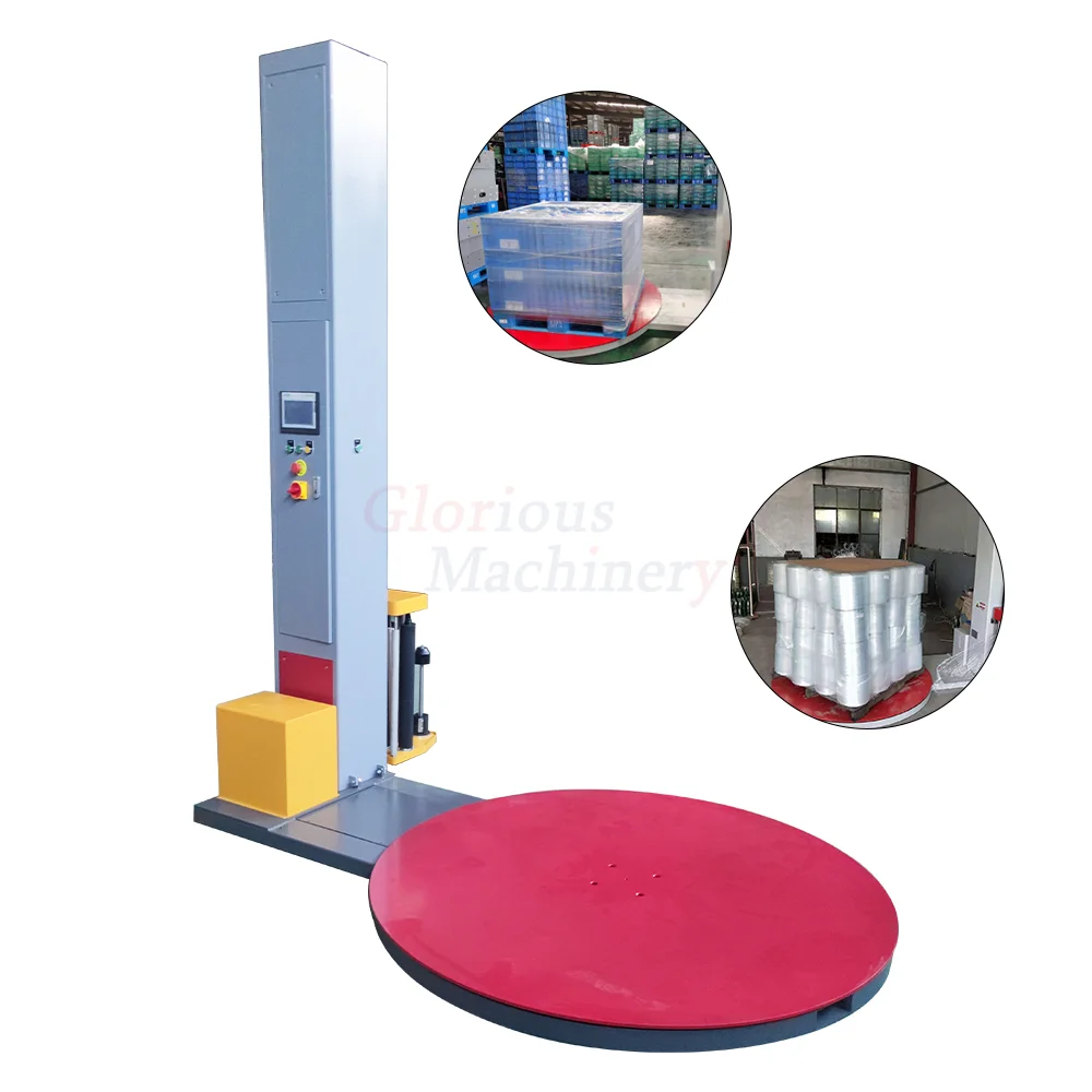 Stretch Film Shrink Pallet Wrapping Machine Air Bubble Protector PLC Components for PVC Aluminum UPVC Stainless Steel Packaging