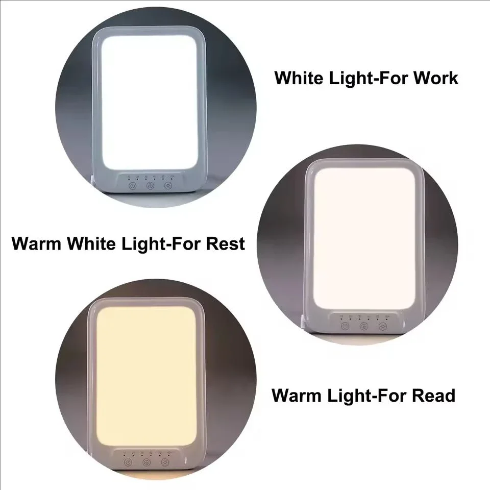 32000 Lux Cool & Warm Light LED Daylight Lamp Therapy Lamp Against Depression 3 Light Colours 5 Brightness Levels Touch Control