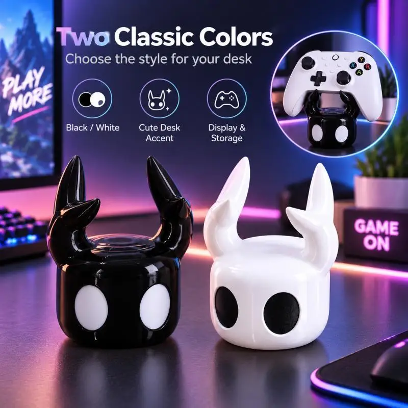 Cute Horned Game Controller Stand, Desktop Gamepad Holder for PS5 Xbox Switch Pro, Gaming Desk Display Decor