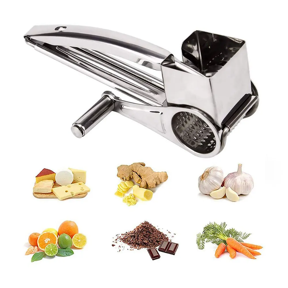 Kitchen Utensils Cheese Grater Stainless Steel Rotary Cheese Grater Cheese Cutter Slicer Kitchen Garlic Vegetables Tool