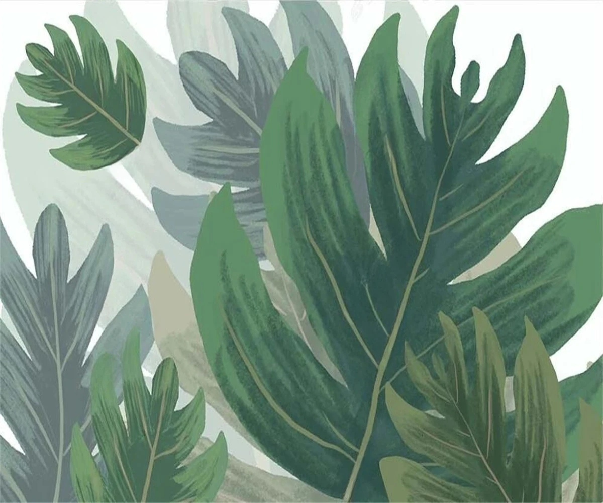 

Фреска нестандартного размера, зеленый кокос, большие листья, растение, телевизор, диван, фон, украшение стены, живопись, гостиная, спальня, 3d обои