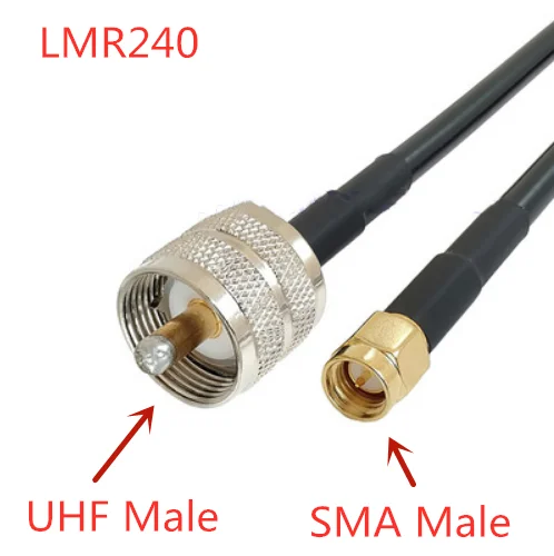 

LMR240 Cable UHF Male to RP-SMA & SMA Male Connector Low Loss LMR-240 50-4 RF Coaxial Jumper Cable