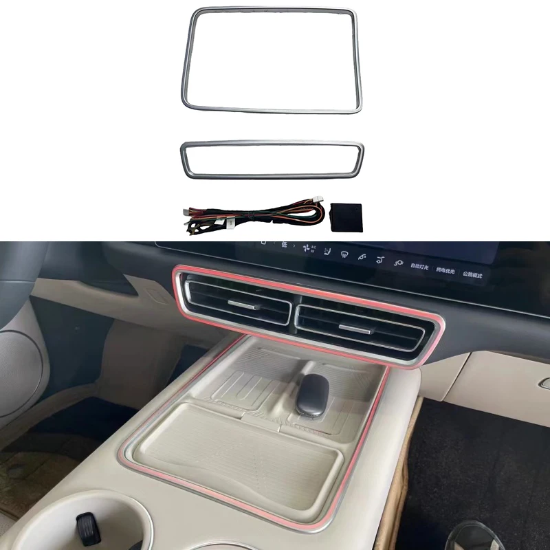 Car Center Console Laser Engraving Ambient Light Fit for Li Auto Inc L6/L7/L8/L9 Auto Center Console Air Outlet Atmosphere Light