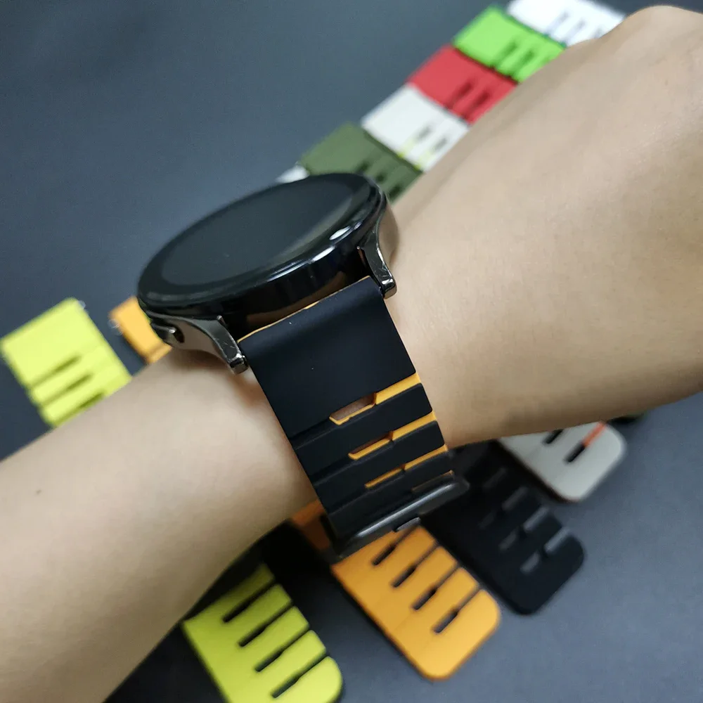 삼성 갤럭시 워치3 45mm/기어 S3/워치 46mm용 22mm 스트랩 스포츠 실리콘 밴드 화웨이 GT5 GT4 GT 3 SE GT6 프로 팔찌