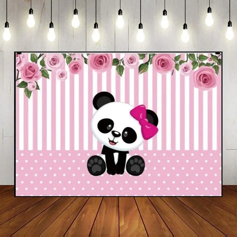 

Bamboo Panda Party Backdrop Photography Backdrops Background Photo Newborn Props Cartoon Cute Birthday Decoration Wall Custom