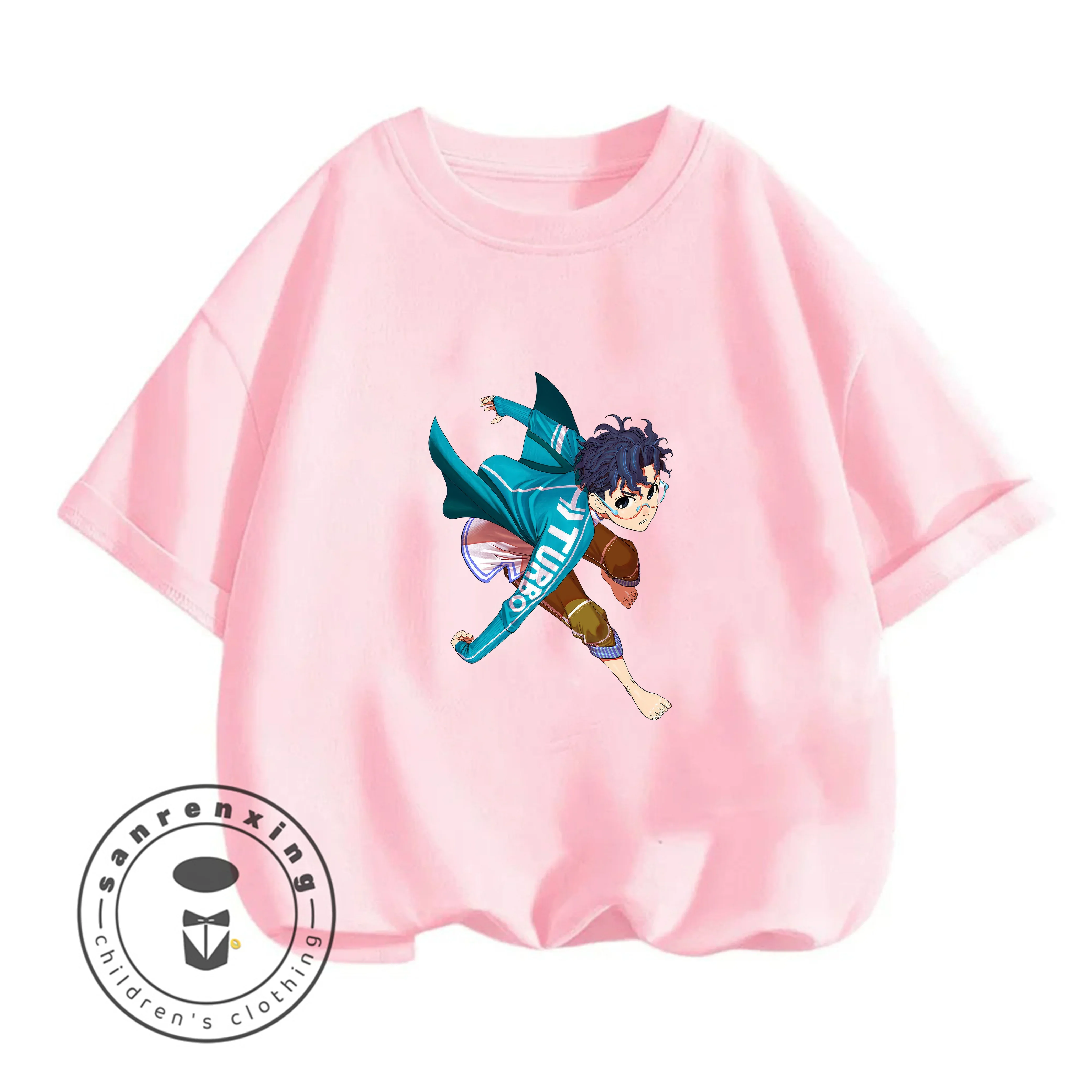 

Футболка с рисунком DAN DA DAN с короткими рукавами для детей от 3 до 14 лет, летняя кавайная футболка с круглым вырезом, милая уличная мода