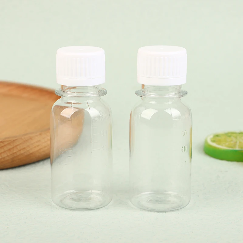 5PCS 60ML Small Plastic Bottles Ginger Shot Bottles With Caps Mini Juice Bottles Reusable Liquid Bottle Container Leak Proof New