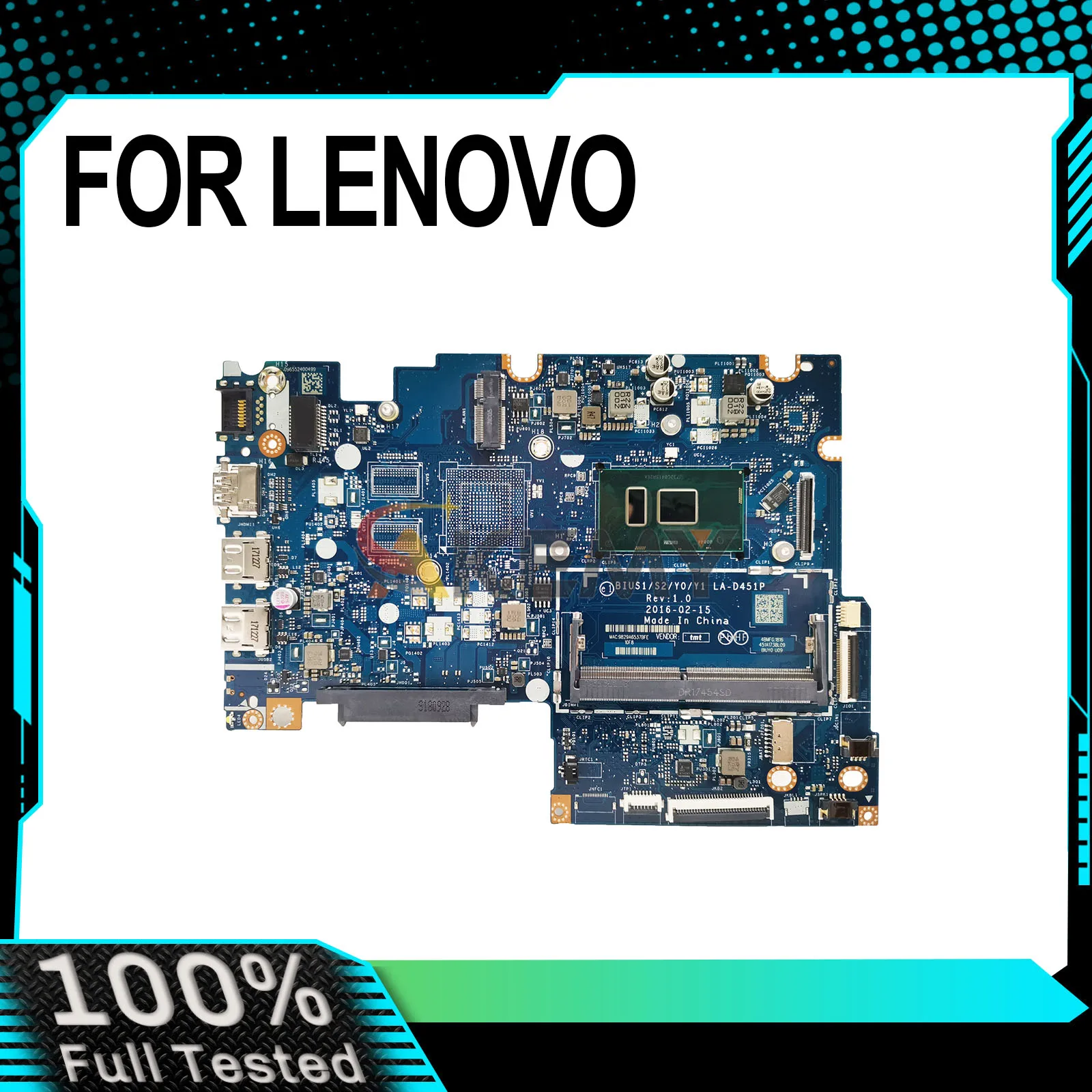 

For LENOVO Ideapad Yoga 510-14ISK Flex 4-1470 LA-D451P Laptop Motherboard 5B20N07672 5B20L45160 4405U i3 i5 i7-6th Gen CPU