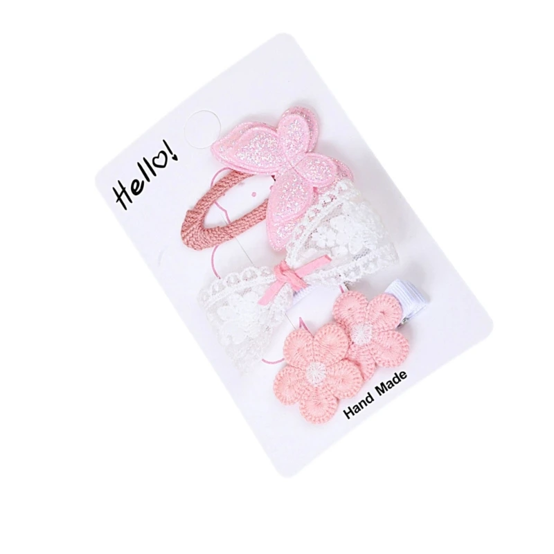 Headdress Lace Embroidery Flower Hair Clips Hairpin for Girls Kid Child Toddlers Infant Headwear Hairclip Barrettes