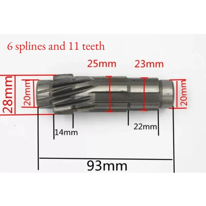 6‑Splines 11‑Teeth Splined Differential Shaft Replacement Part For Differential Gear Assembly