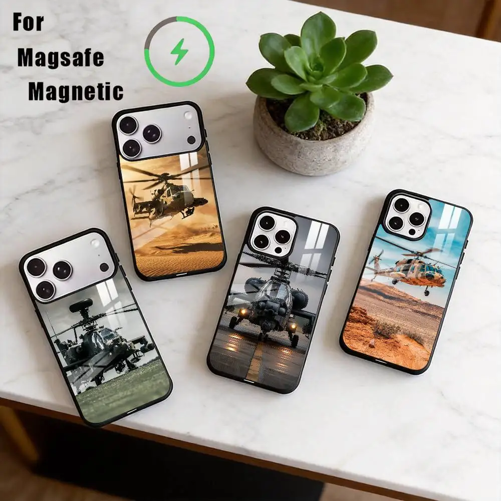 

H-Helicopter Phone Case For iPhone17,16,15,14,13,12,11 Plus,Pro Magnetic with Magsafe Wireless Charging