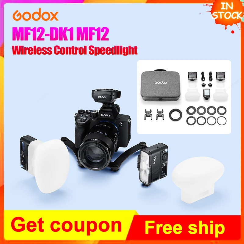 Godox MF12-DK1 MF12 Wireless Control Speedlight Dental Macro Flash 2-Light Kit TTL/Manual Flash 2.4 GHz For Dentistry for Sony