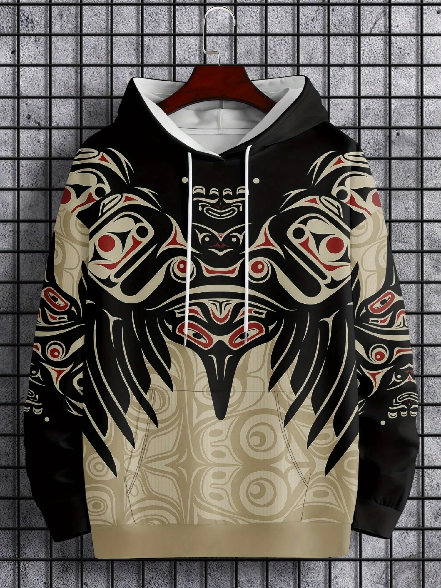 

3D Printed Men's Shoulder Hooded Novelty Long Sleeve Sweater Fashion Trend Wear mother daughter matching clothes