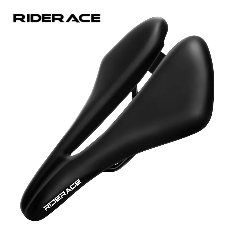 RIDERACE Fahrradsattel, weiches PU-Leder, hohler Sattel, bequem, stoßdämpfend, für Herren und Damen, MTB, Rennrad, Polster