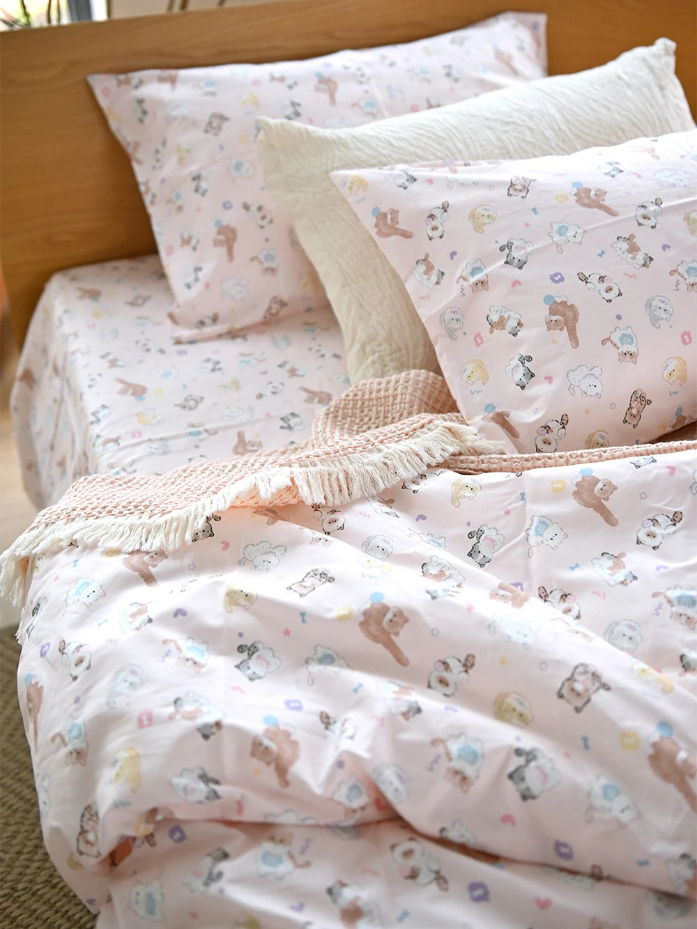 Soft Breathable 100% Cotton Duvet Cover Cute Comforter Bedding Set for Single Twin Full Size Ideal for Students & Adults