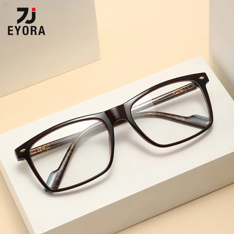

EYORA Ultralight Skinny Face Square Reading Glasses Anti Blue Light Myopia and Hyperopia Photochromic Prescription Eyewear Lens