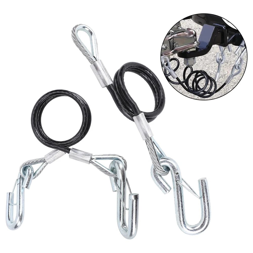 

27.6 Inch Trailer Safety Cable Portable S Hook Spring Safety Rope 3500lbs High Strength Safety Towing Cable For RV