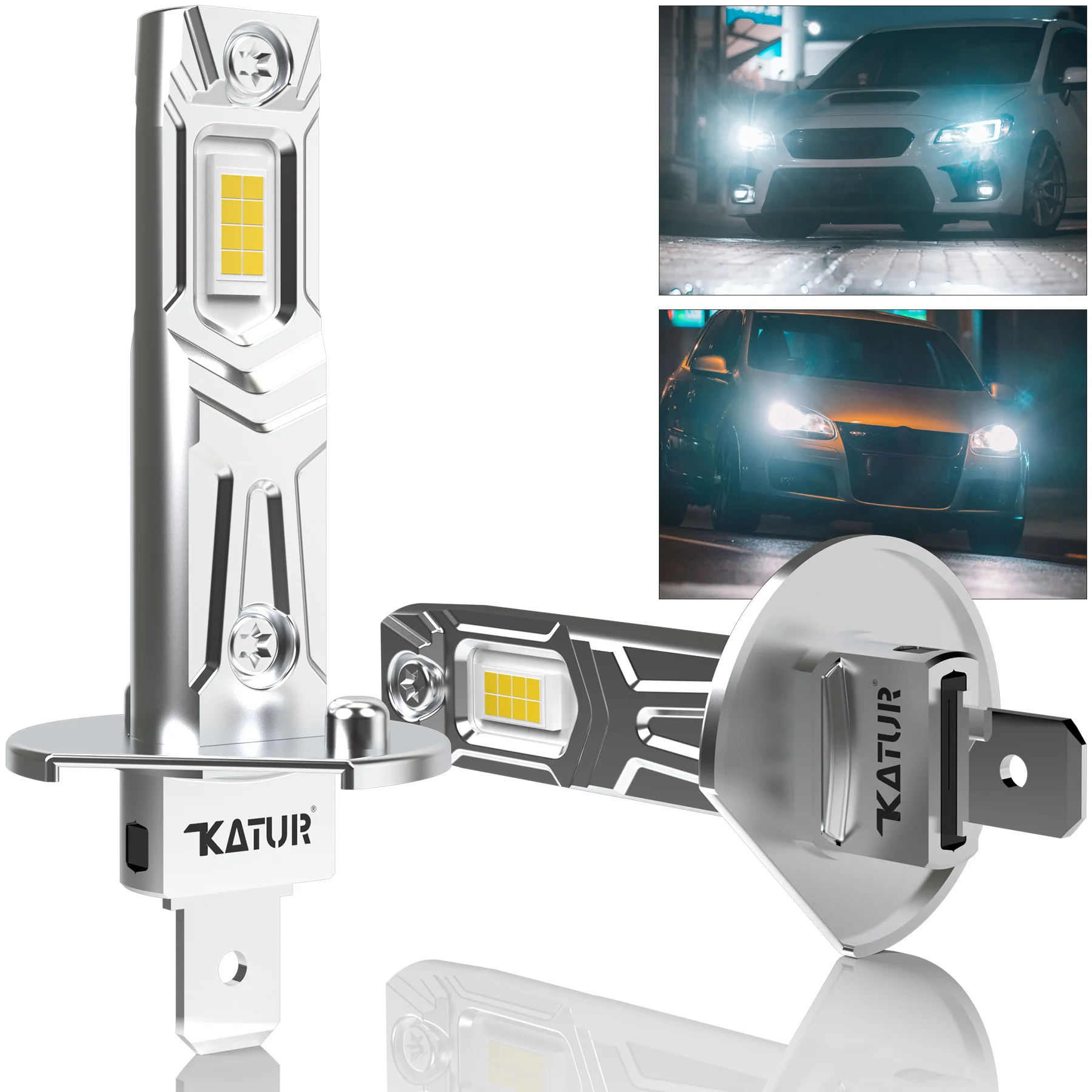 

Katur 2x H1 Car Led Headlight Bulb Fog Light Super Bright 6000K White High Power Low Beam H1 Lamp For Ford Mustang Explorer