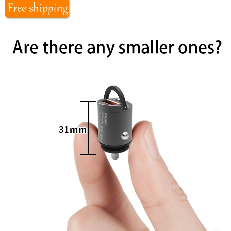 

Comes With Handle Car Charger Type-C Quick Charge 4.0 3.0 For Iphone Samsung PD 3.0 Fast Charging USB Phone Mini Charger