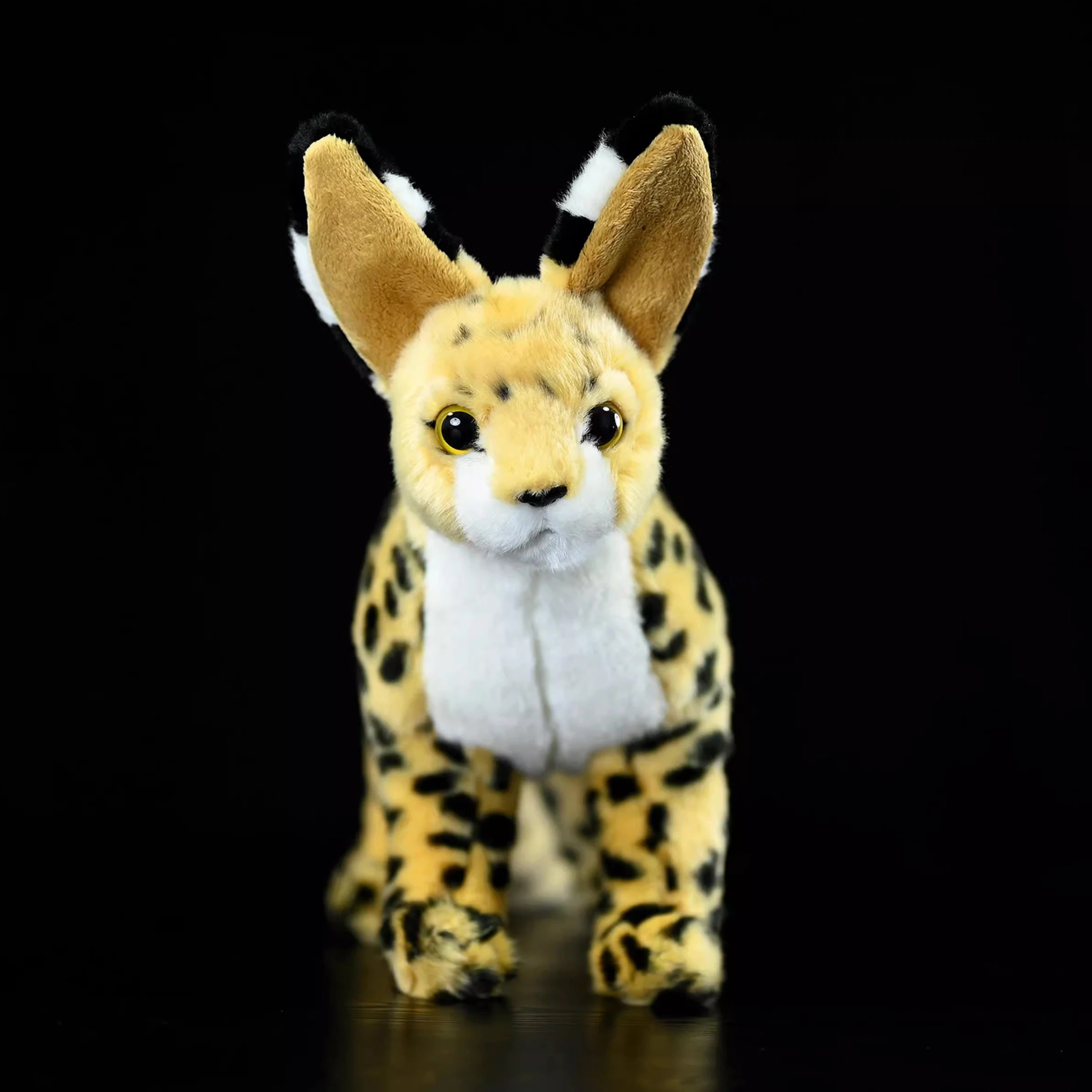 Simulated Animal Leptailurus Serval Caracal Bush Cat Cheetah Wild Nature Zoo Model Plush Toy Stuffed Doll Girl Boy Friend Gift - view 2