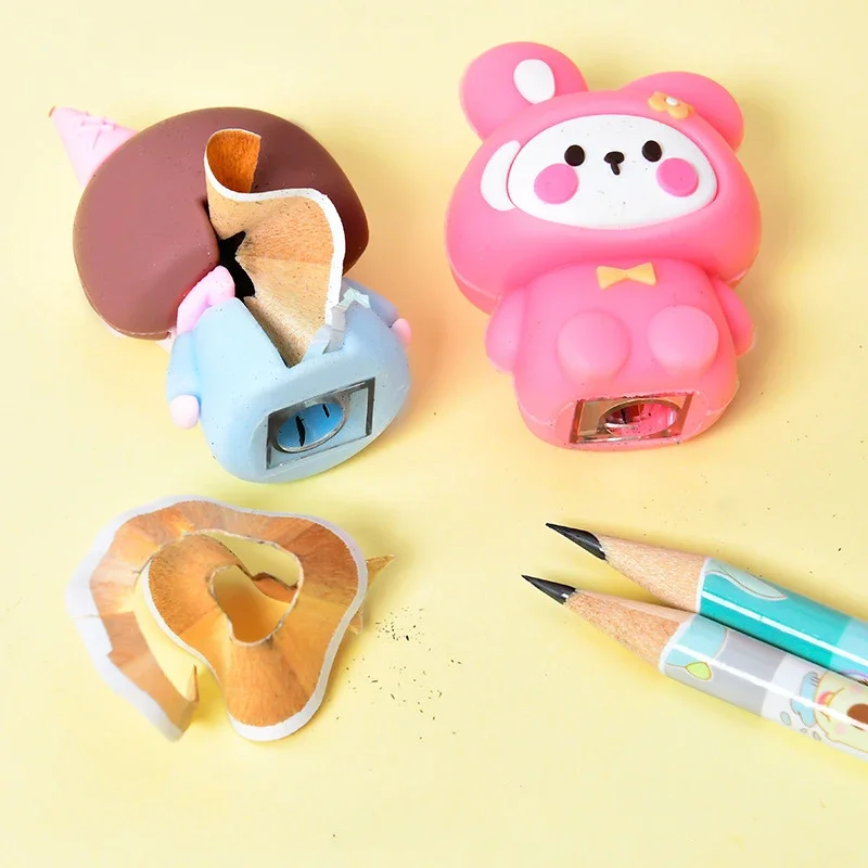 1 Pc Silicone Kawaii Cartoon Pencil Sharpener back to school sharpener pencil office school supplies stationery supplies