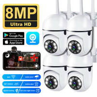 8MP Wifi Surveillance Camera 4X Zoom Human Tracking Outdoor Wireless Camera Two-way Audio Color Night Vision Security Cam CCTV