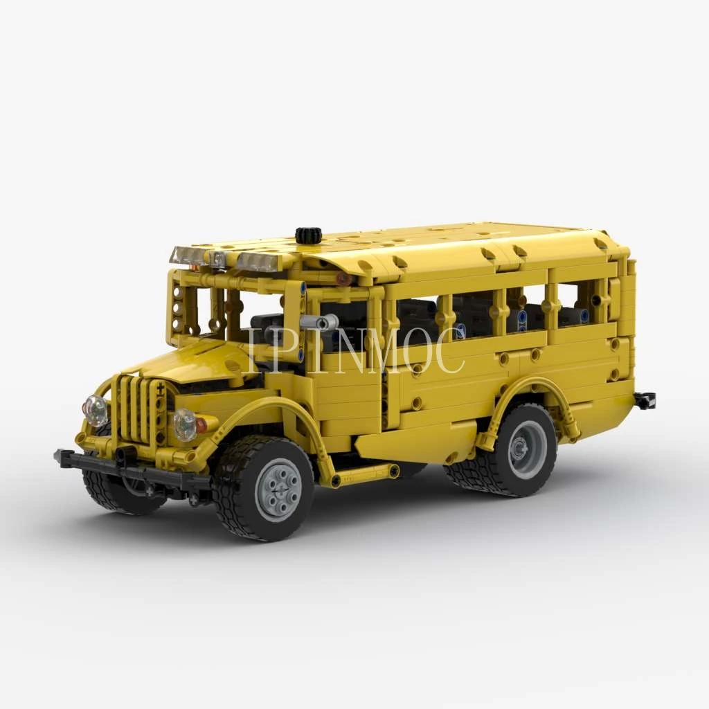 

MOC-XXXX small school bus manual version GZA-651 - Bus bonnet layout timber-framed boy gifttechnology