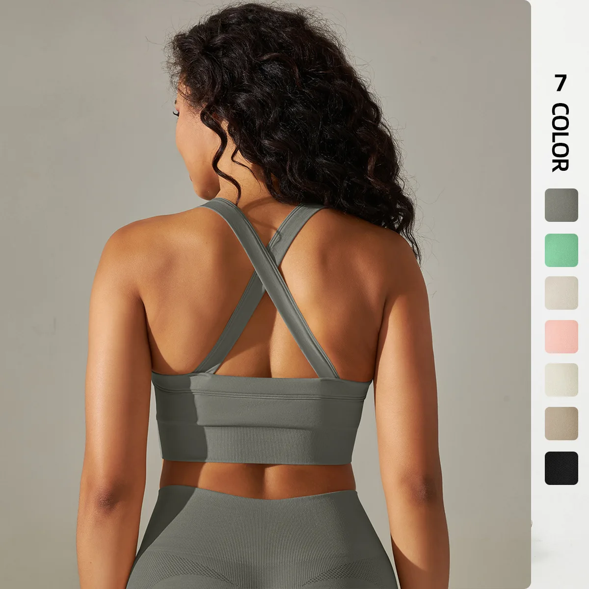 1 Stück Damen Einfarbiger Yoga-BH Stoßfester Workout-Top Atmungsaktiver Sommer-Sport-BH mit Schönem Rückendesign Sexy Lauf-BH